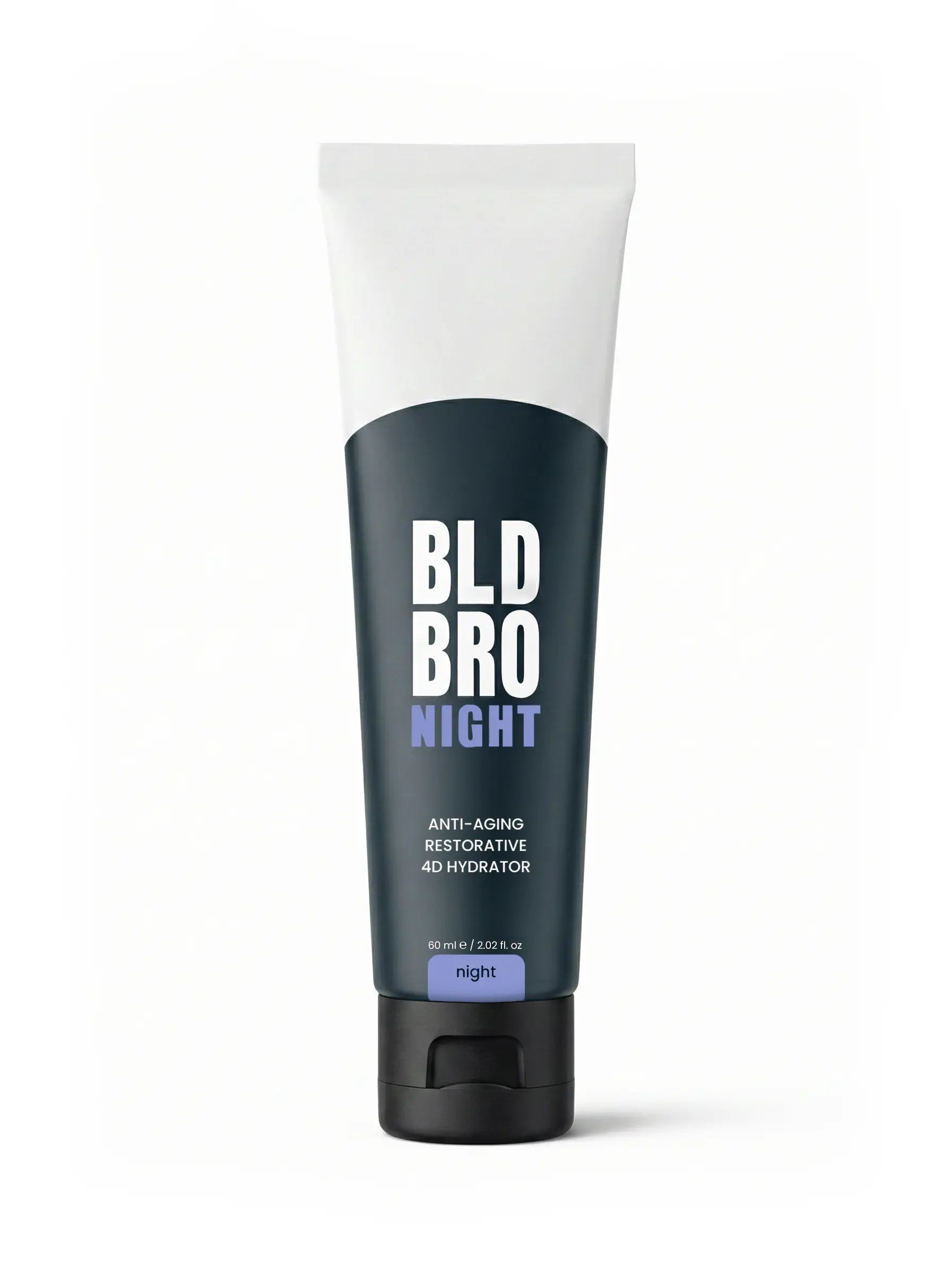 Tube of BLD BRO Night product on a white background