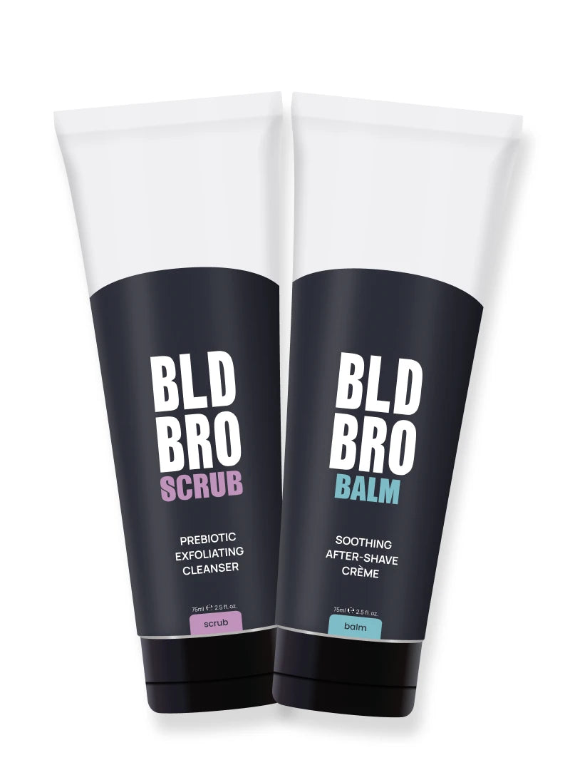Two tubes of BLD BRO Scrub and Balm on a white background