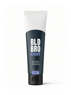 Tube of BLD BRO Night product on a white background