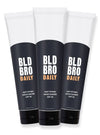 Three tubes of BLD BRO DAILY mattifying moisturizer on a white background