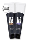 Two skincare tubes labeled 'BLD BRO Daily' and 'BLD BRO Night' with a Men's Health Winner badge on a white background.